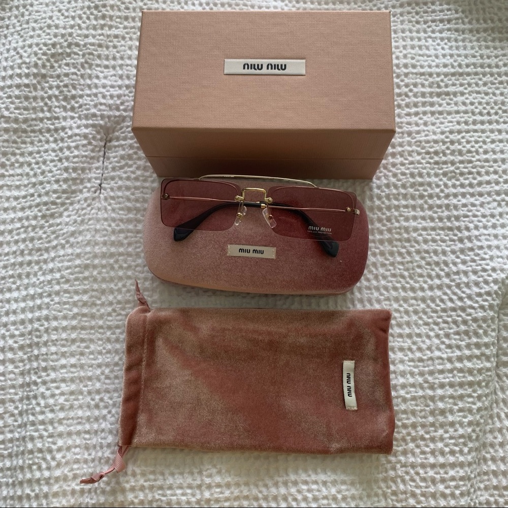 New Miu Miu Rimless Square Sunglasses - image 8